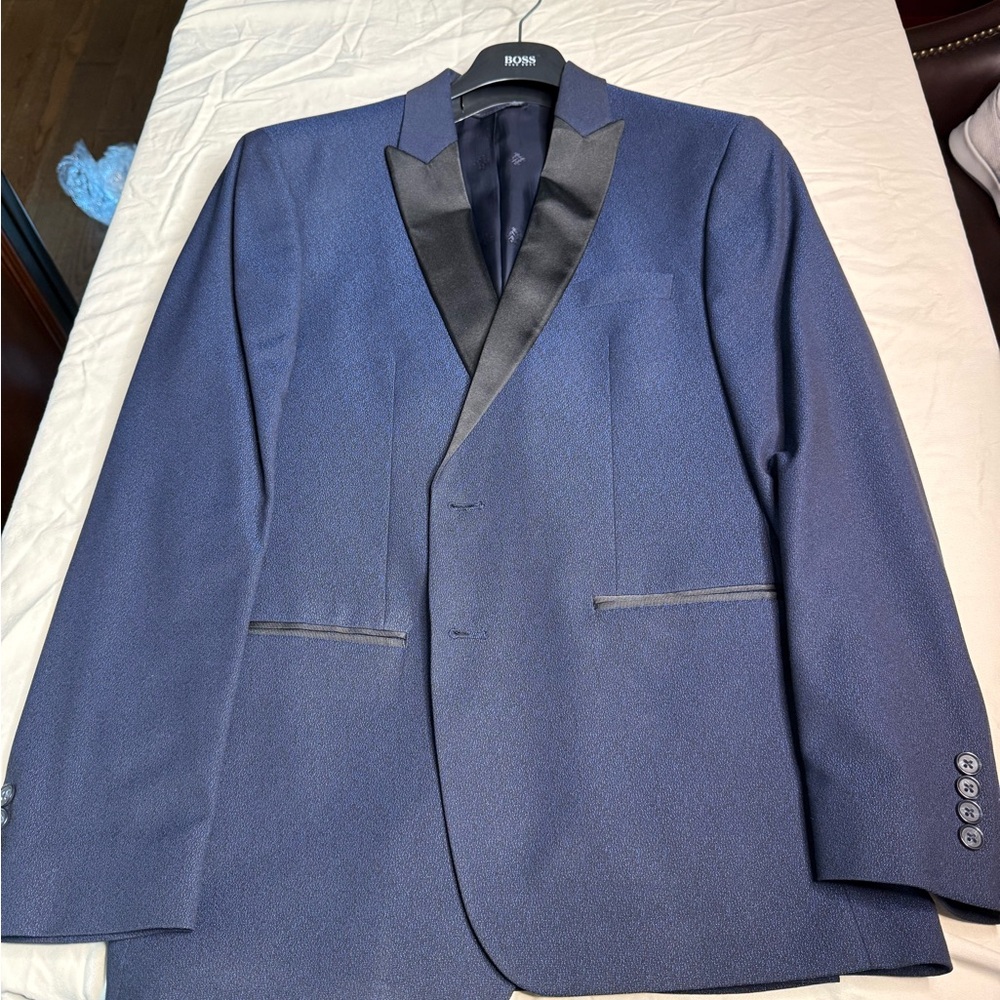 Macy's Men's Navy Tuxedo with Black Lapel